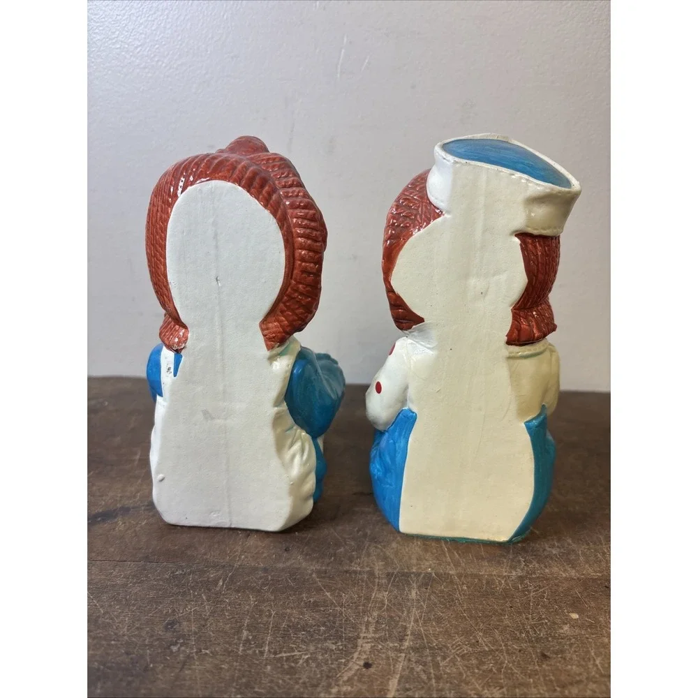 Vintage Raggedy Ann and Andy Bookends 1970 Bobbs-Merril Co